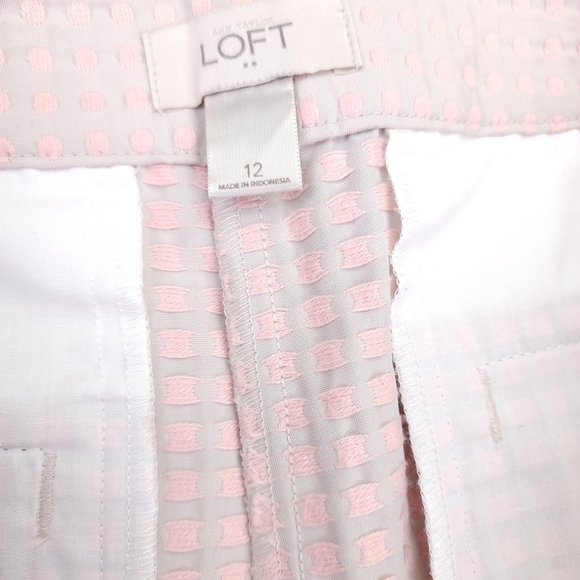 Like new Loft Beige Pink Polka Dot Shorts Sz 12 - Picture 4 of 12